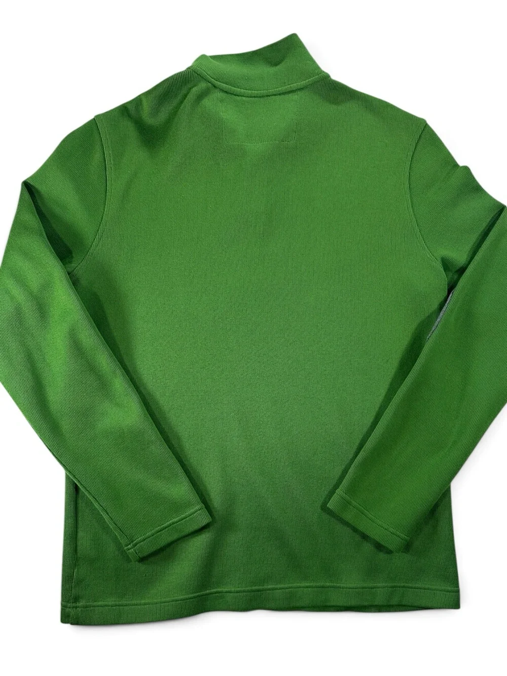 Banana Republic Men’s Green Quarter-Zip Sweater with Gray Elbow Patches M
